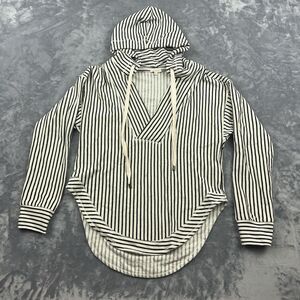 Anthropologie PILCRO Sweatshirt Womens Sz XS Wharfside Nautical Striped Hooded